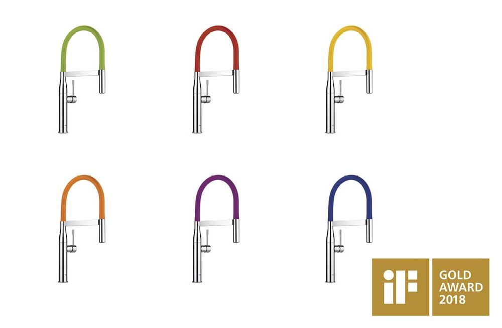 GROHE Essence Professional, een keukenkraan die indruk maakte op de jury met zijn “slimme mix van verschillende materialen en kleuren”